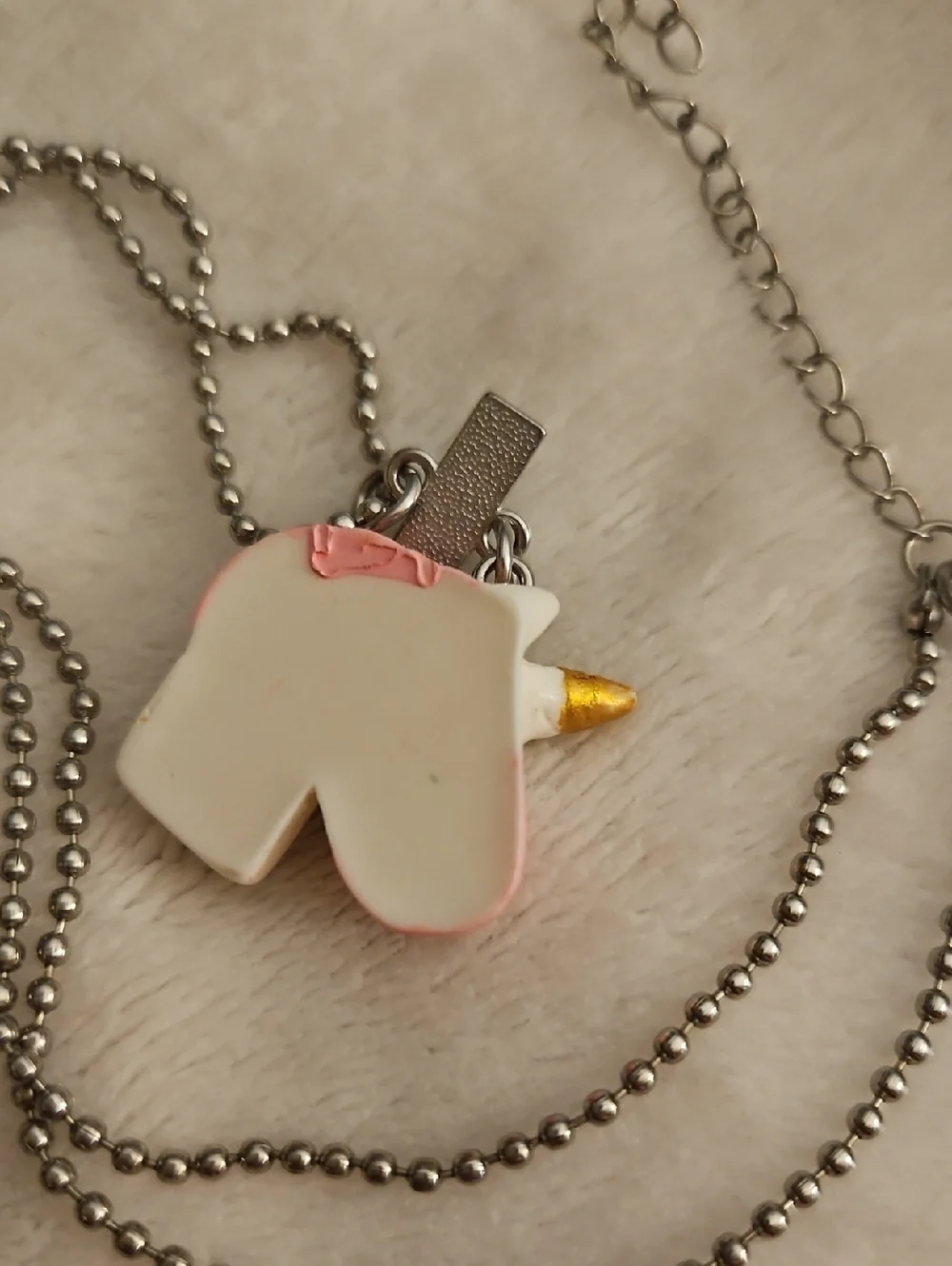 3/$30 Vintage Girl's Friends Unicorn Pendant Bead Chain Necklace